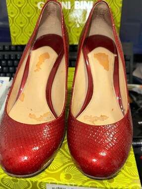 Gianni Bini Becca Royal Red Snake Embossed Heels Size 8.5